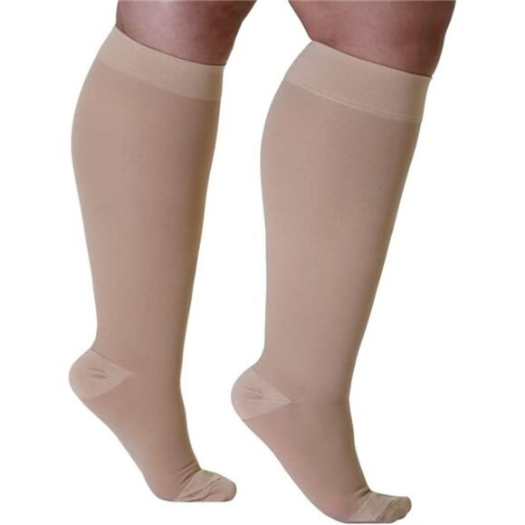 Compression Socks -USA Made Knee-High Closed Toe Support Hose for Varicose Veins - Picture 5 of 7